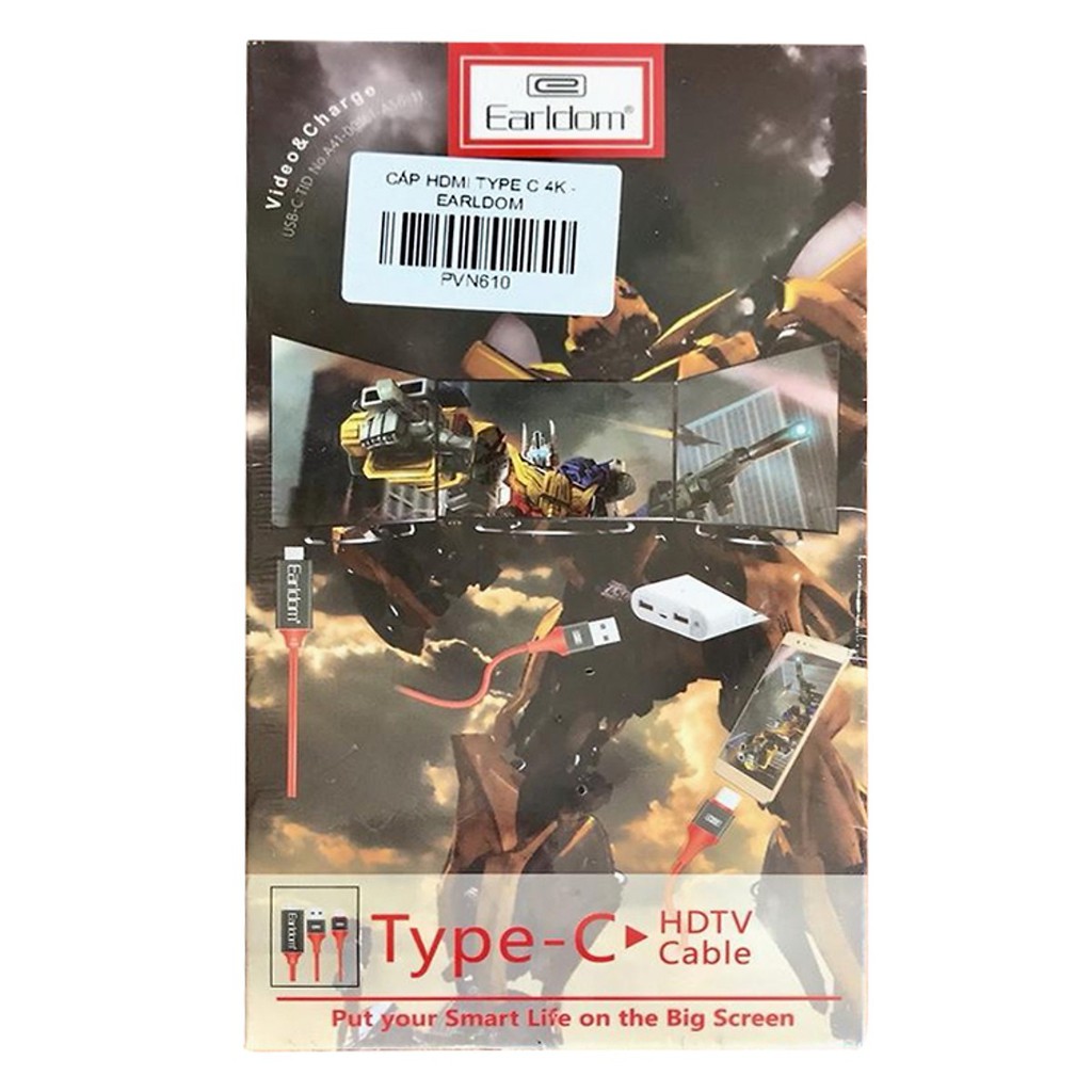 Cáp Hdmi Type C 4K - Chuyển Tín Hiệu Từ Cổng Type C Lên Hdtv - Earldom (PVN610)