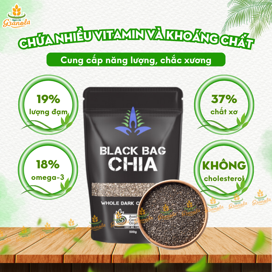 Hạt Chia Đen - Hạt chia Black Bag Úc Hàng Chuẩn - (Hạt Ngon)