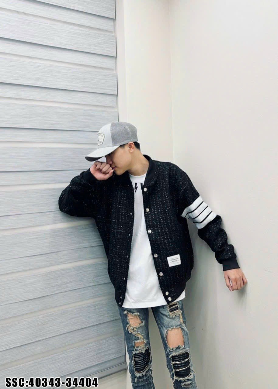 Áo khoác bomber nam Thom chất dạ siêu đẹp dày dặn Arushop