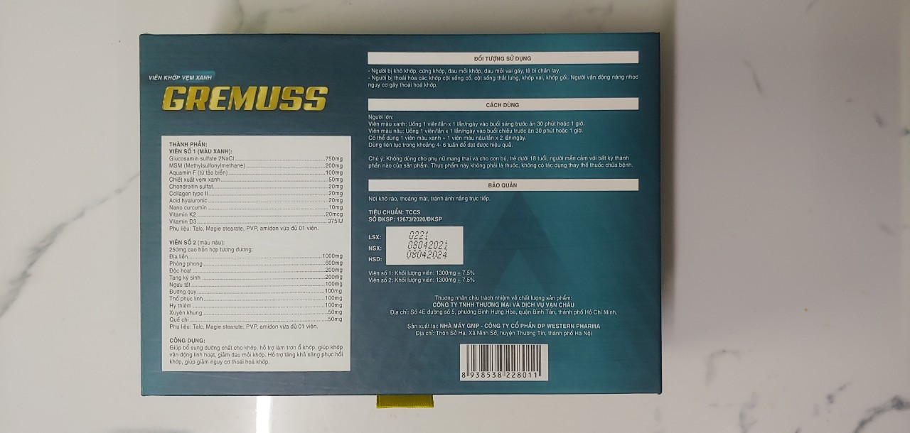 Viên khớp vẹm xanh GREMUSS