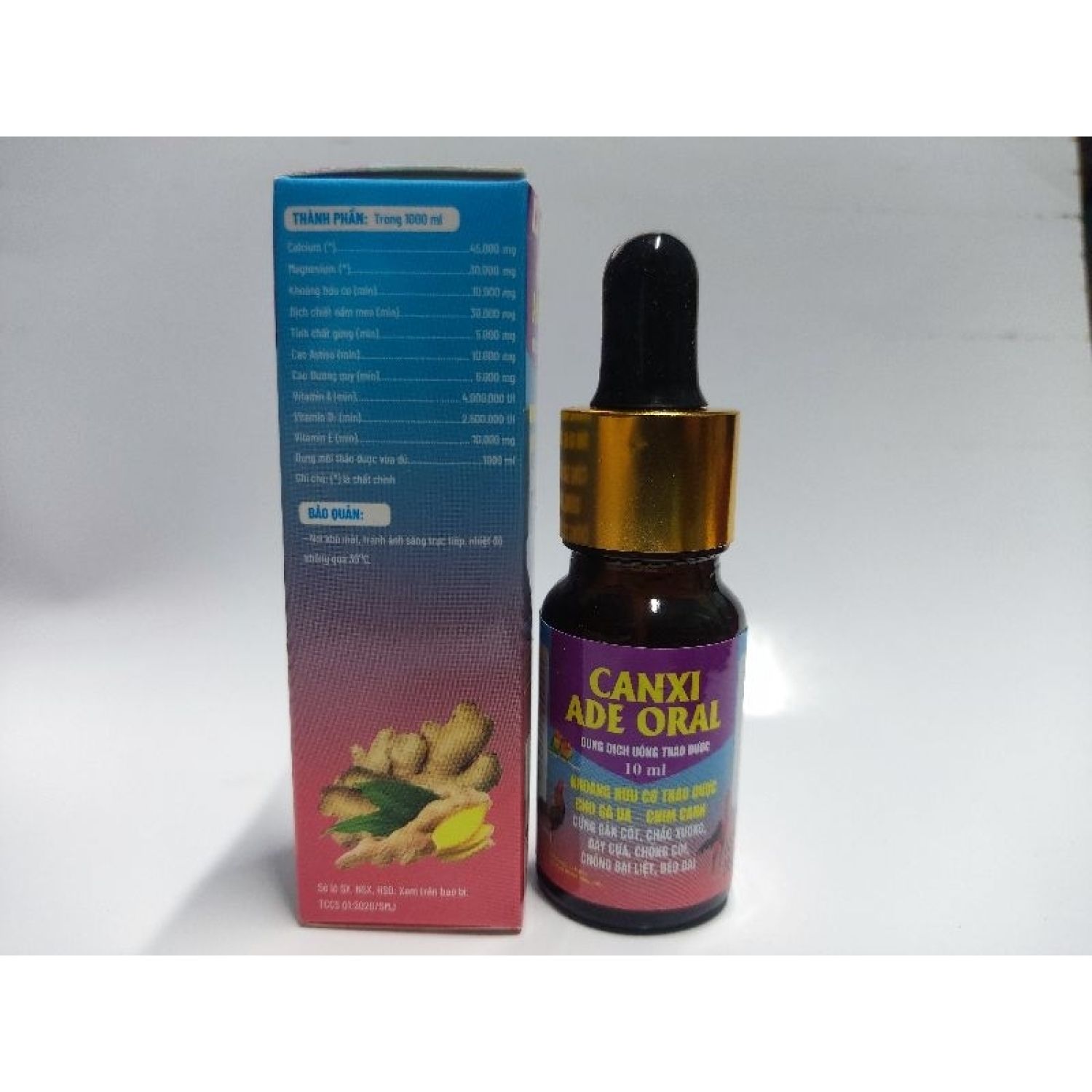 CANXI ADE ORAL LỌ 10ML CHO GÀ ĐÁ CHIM CẢNH