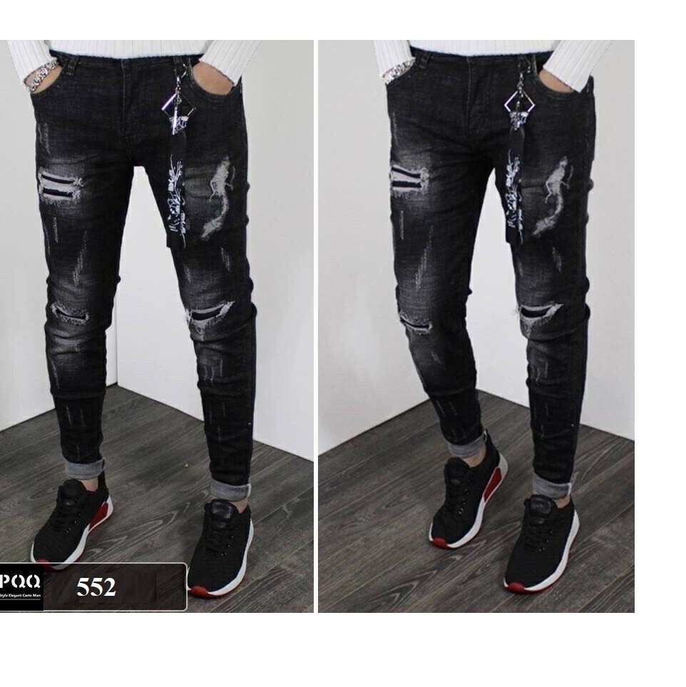 Quần jean nam co giãn body RÁCH siêu đẹp  552 M-1