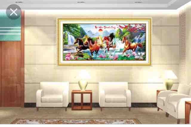 [HCM]Tranh đính đá mã đáo thành công  kt 160x70cm