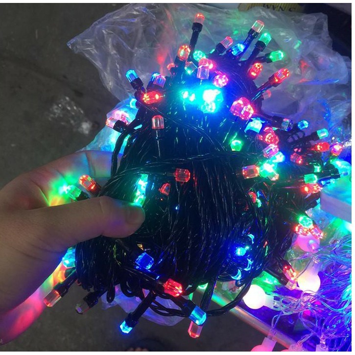 (mẫu 2021) DÂY ĐÈN LED DÂY CHỚP DÀI 10M 60 BÓNG LỤC GIÁC LỚN, BÓNG NHỌN CÓ ĐẦU NỐI