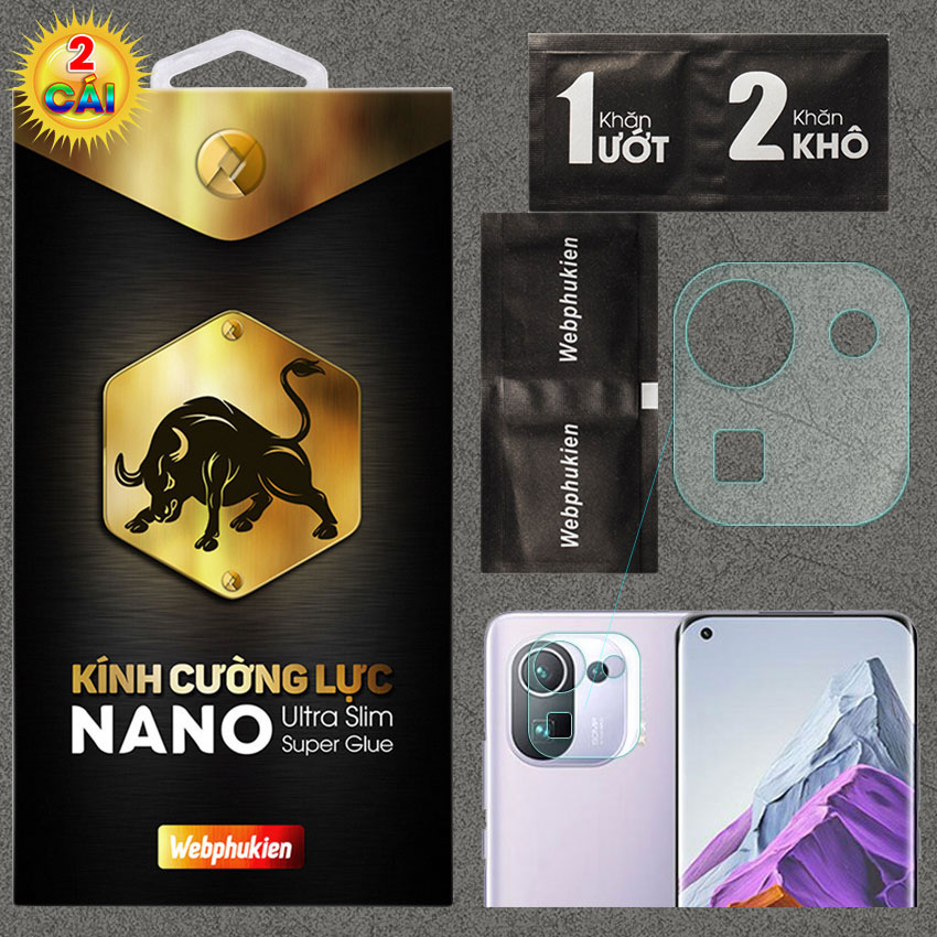 Kính cường lực Camera cho Xiaomi Mi 11 Pro hiệu Webphukien (Trong suốt)