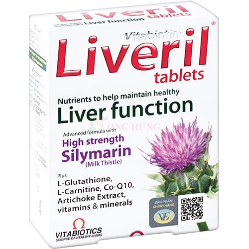 Viên uống Vitabiotics Liveril Tablets hỗ trợ thải độc gan (30 viên)