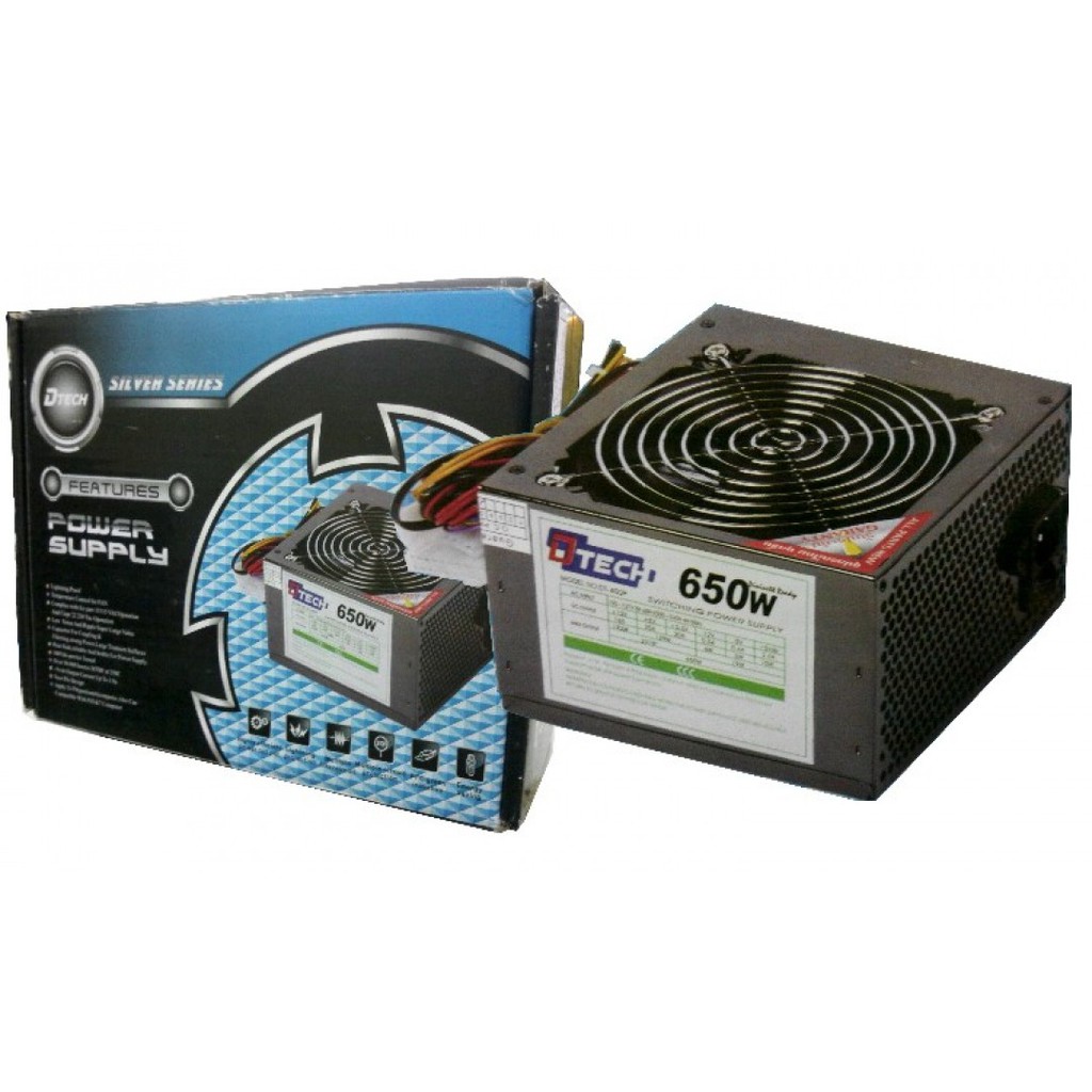 Cpu power supply 650w dtech 24f pw036