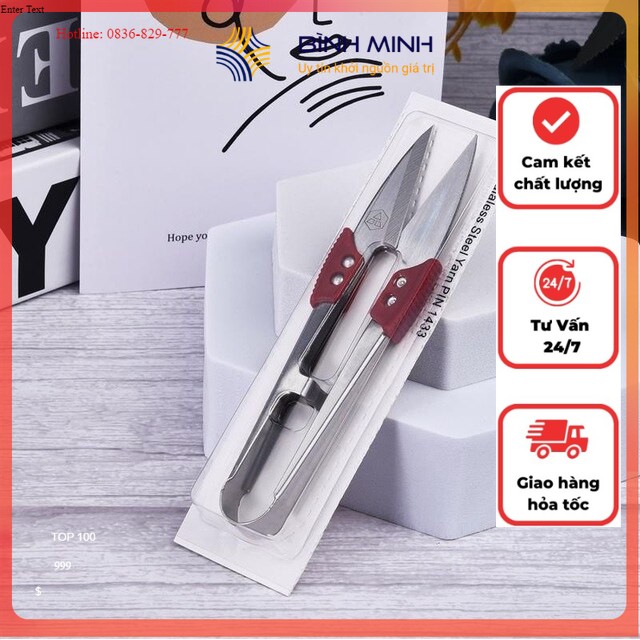 Kéo bấm cắt chỉ tay cầm nhựa đỏ PIN 1433 loại thép không gỉ