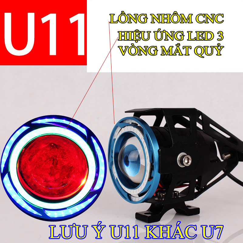 ĐÈN LED U11 TRỢ SÁNG VÀ TRANG TRÍ XE MÁY CỰC ĐẸP