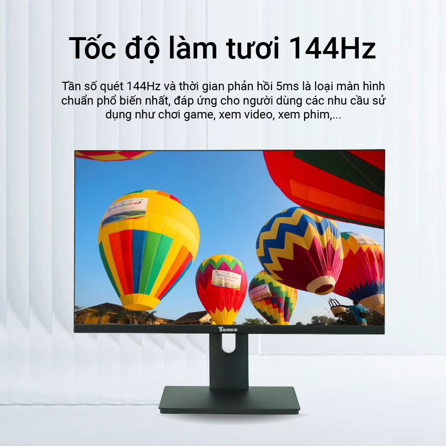 Màn Hình Máy Tính Tomko 24 inch FHD T242AF Tần số quét 144Hz AMD FreeSync™Tấm nền IPS - Siêu Rẻ Siêu Chất Lượng - Hàng Chính Hãng - Bảo Hành 36 Tháng