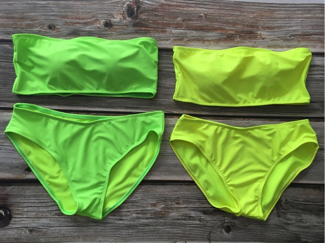 [HCM]Bikini áo ống dạ quang quần cạp thấp