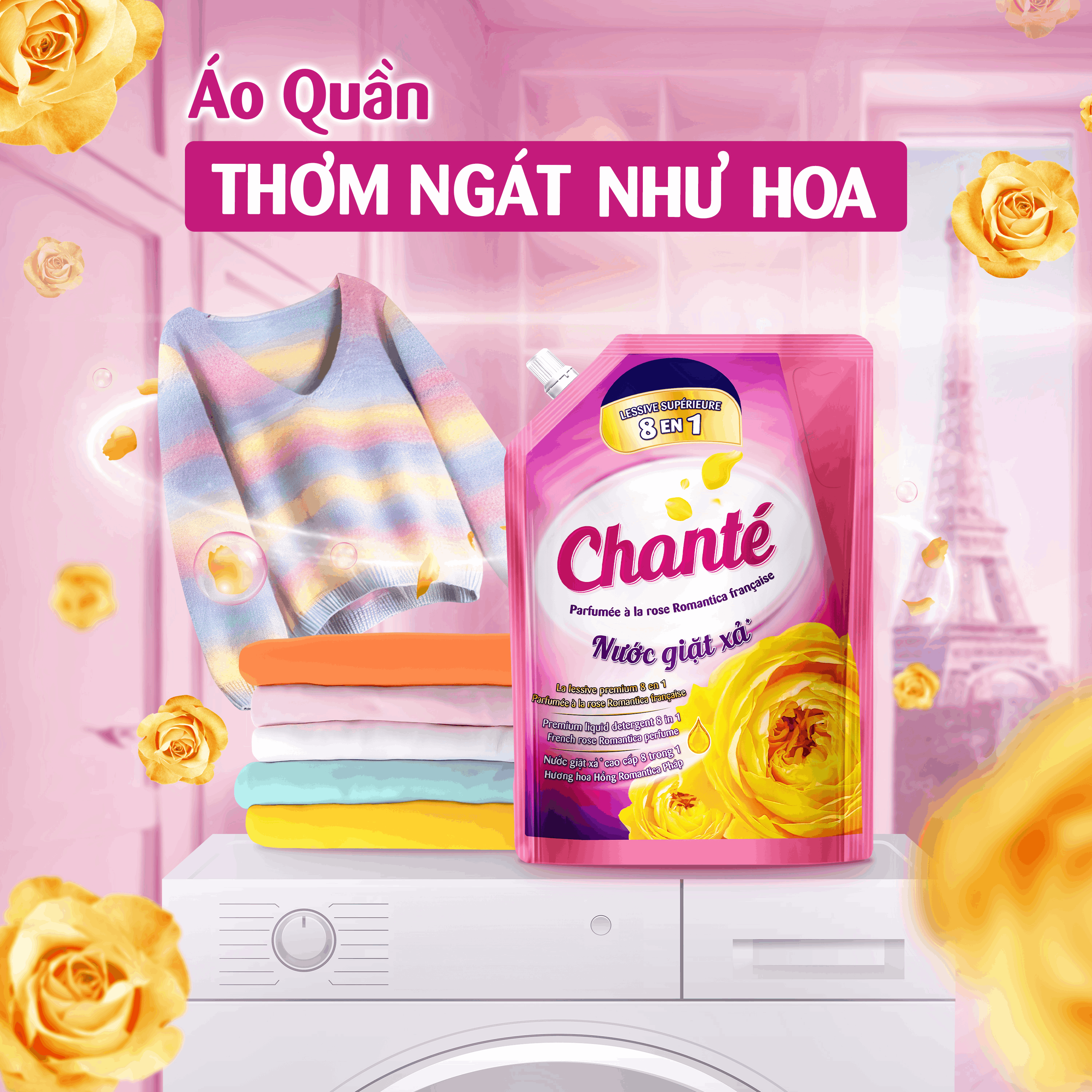 Combo 2 Nước Giặt Xả Chanté Cao Cấp 8 Trong 1 Túi X 3.4Kg/3.05KG - Ảnh 4