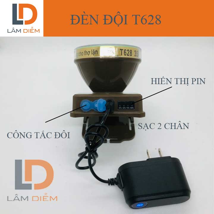 Đèn pin đội đầu 100W siêu sáng 2 chế độ sáng 788 - 888