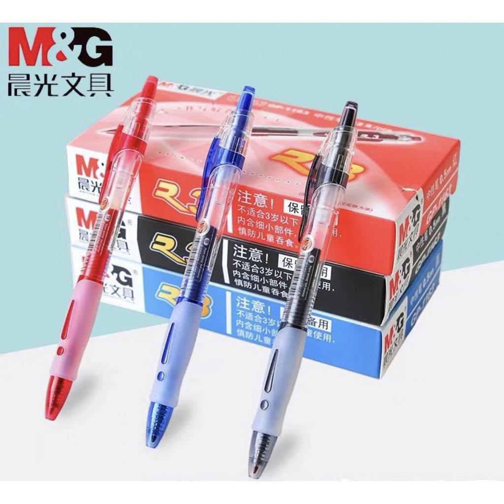Bút Bi Nước Béo M&G R3 1163 (xanh,đỏ,đen tuỳ chọn)