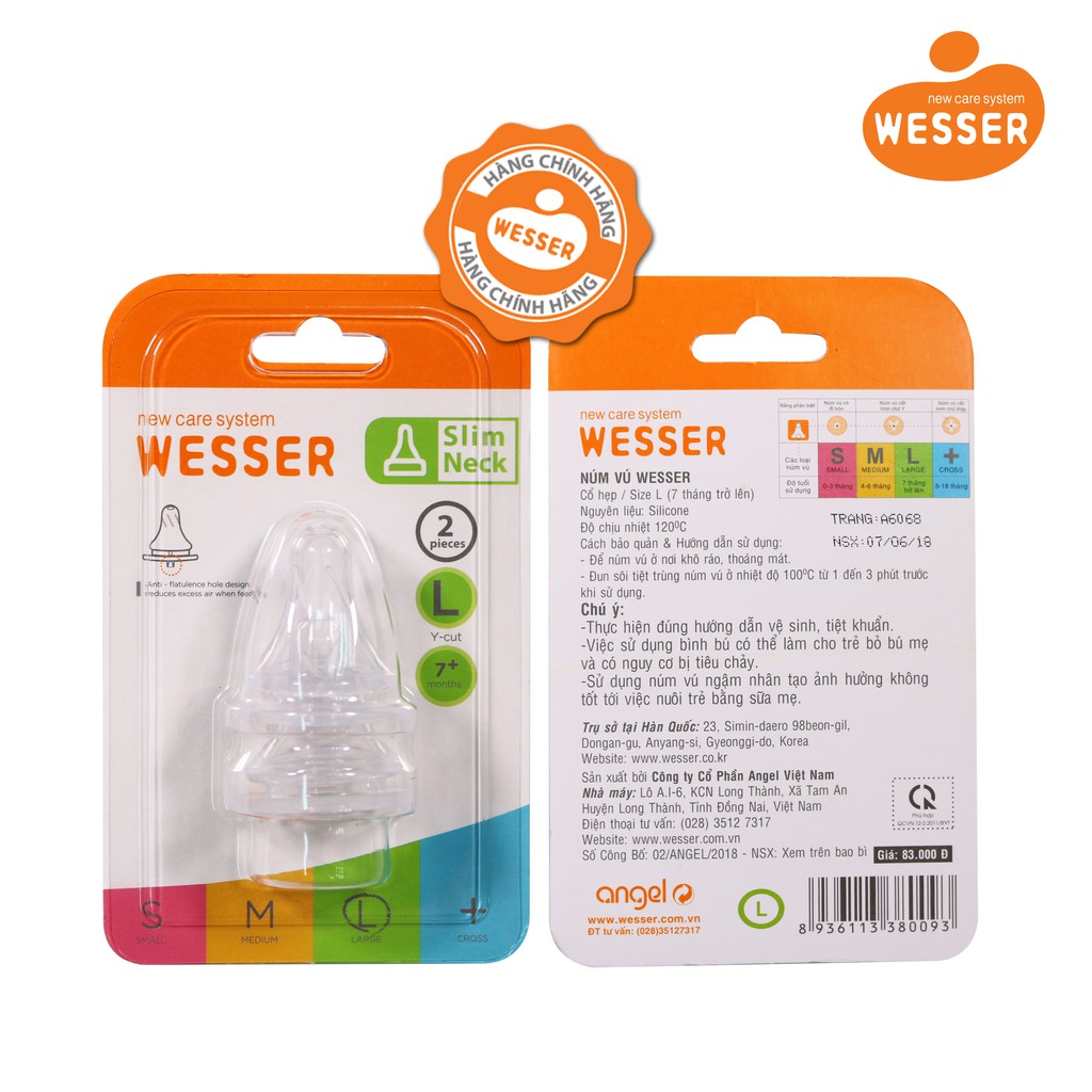 Núm vú Wesser Cổ hẹp size S