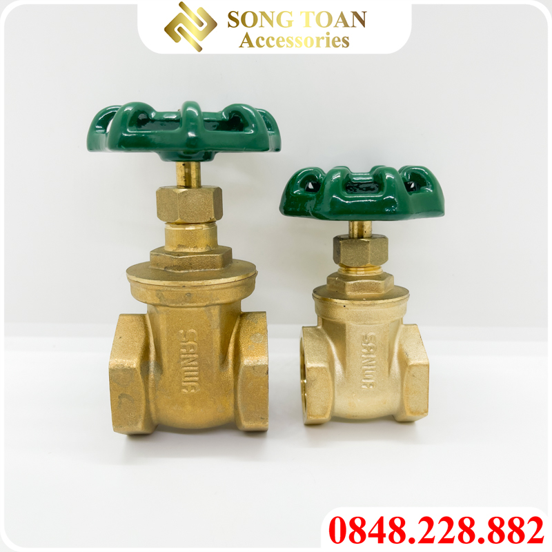 Van cửa đồng, van khoá cổng sanwa, khoá nước sanwa tay vặn - đồng thau