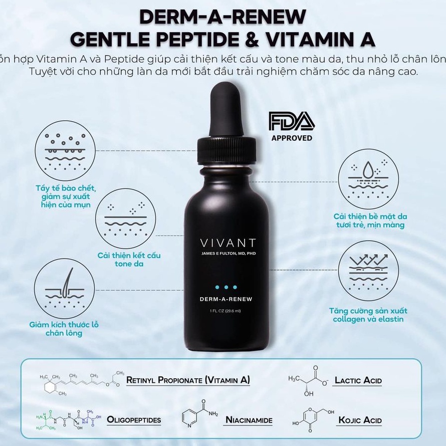 Vivant derm-a-renew serum dành cho da dầu mụn, nhạy cảm