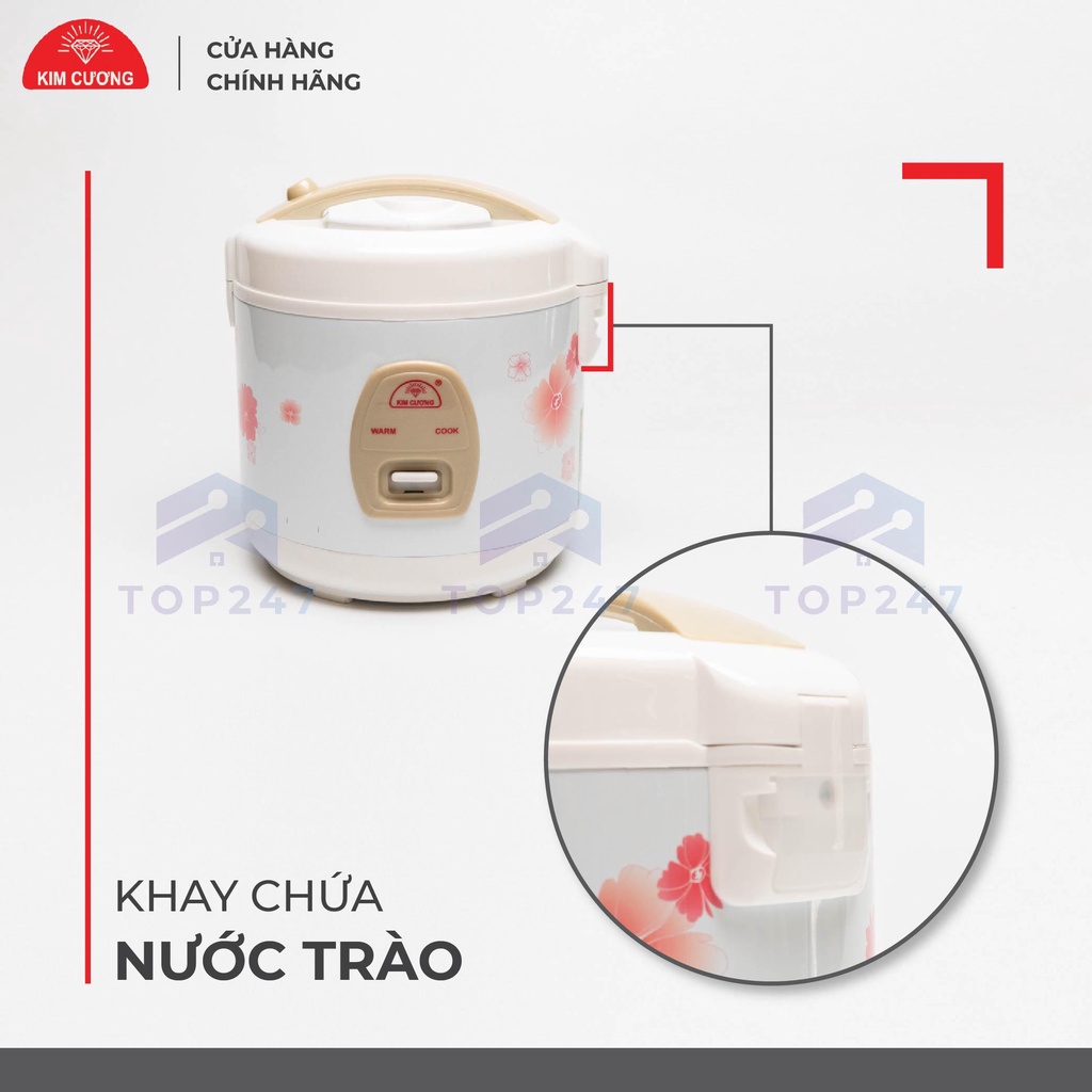 Nồi Cơm Điện Kim Cương - Nắp Gài 1.0 Lít [Chính Hãng] [Có bảo hành]