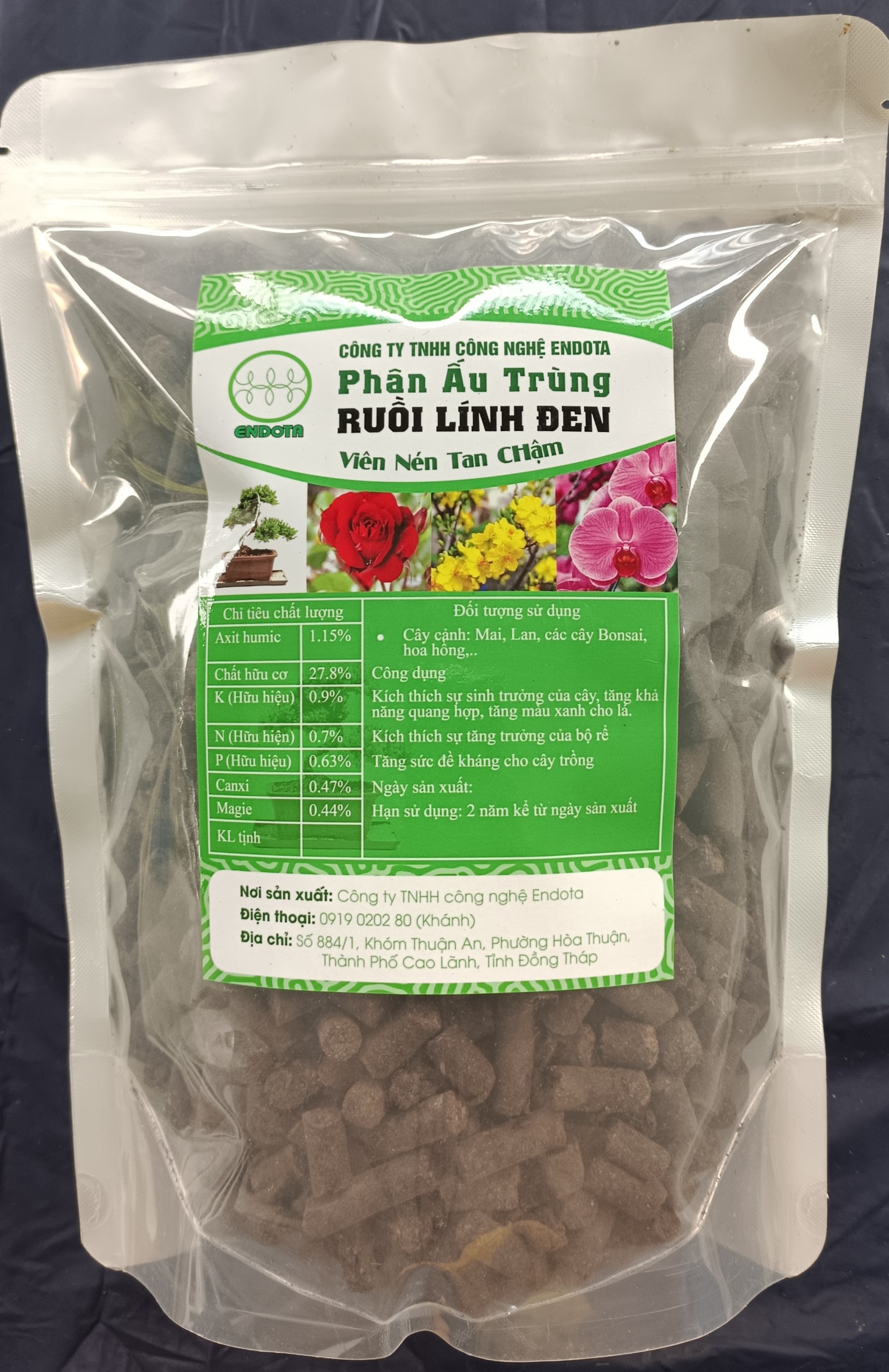 Chế phẩm RUỒI LÍNH ĐEN - Phân hữu cơ dạng viên nén tan chậm