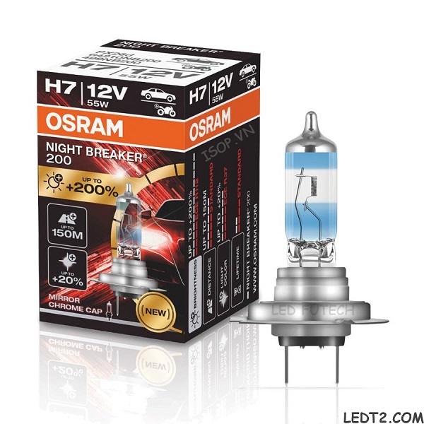 [LEDT2 ISOP] Đèn pha Halogen Osram Night Breaker +200%