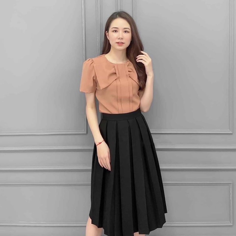 [HCM]ÁO KIỂU PHỐI NƠ SIÊU XINH