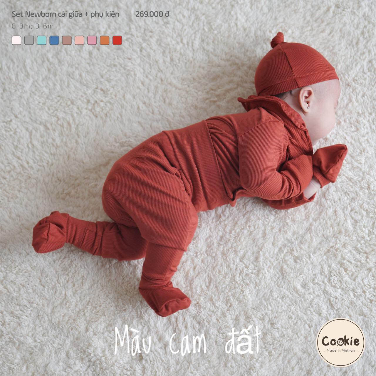 Set cài chéo kèm phụ kiện trẻ sơ sinh Cookie