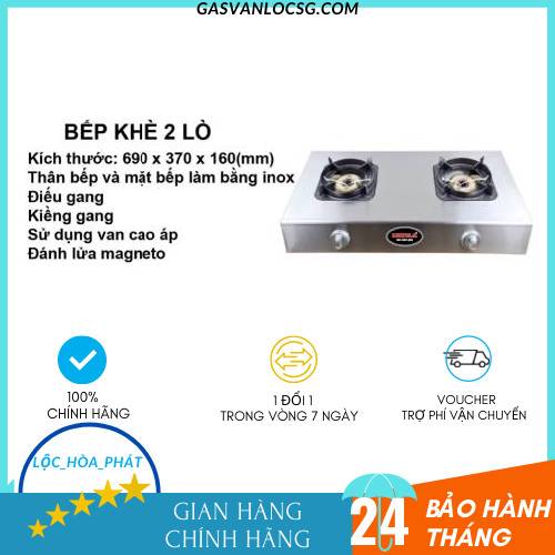 BẾP KHÈ MẶT INOX 2 LÒ -BẾP KHÈ (CHK)