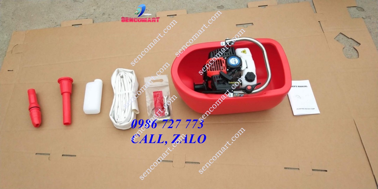 Máy tưới vườn thả nổi BN2T, Xuồng tưới cây, máy bơm nước