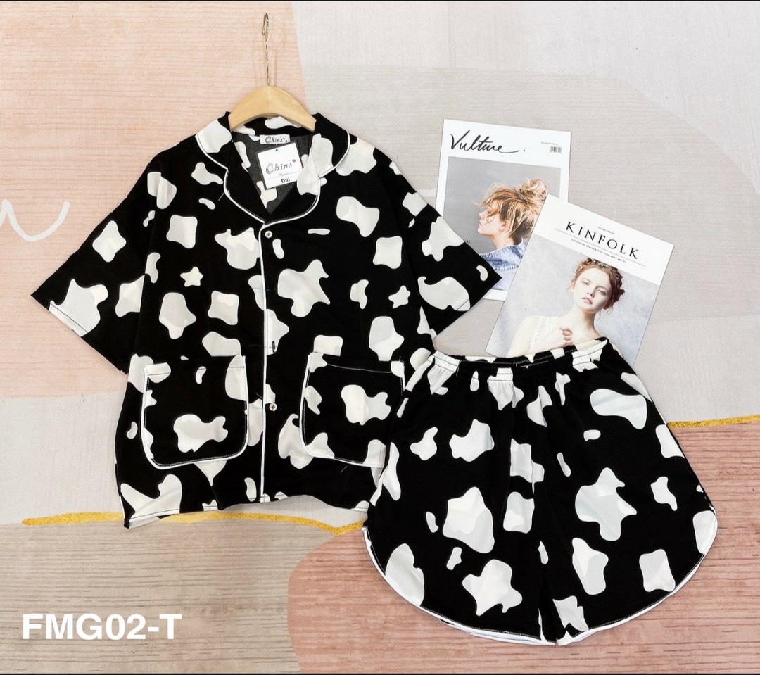 Bộ ngủ Pijama cộc BÒ SỮA lụa Mango siêu mềm mát hot hit (nhiều mẫu)
