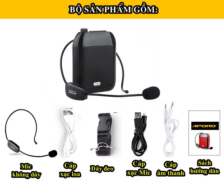 Máy Trợ giảng không dây Aporo T9 UHF có Bluetooth