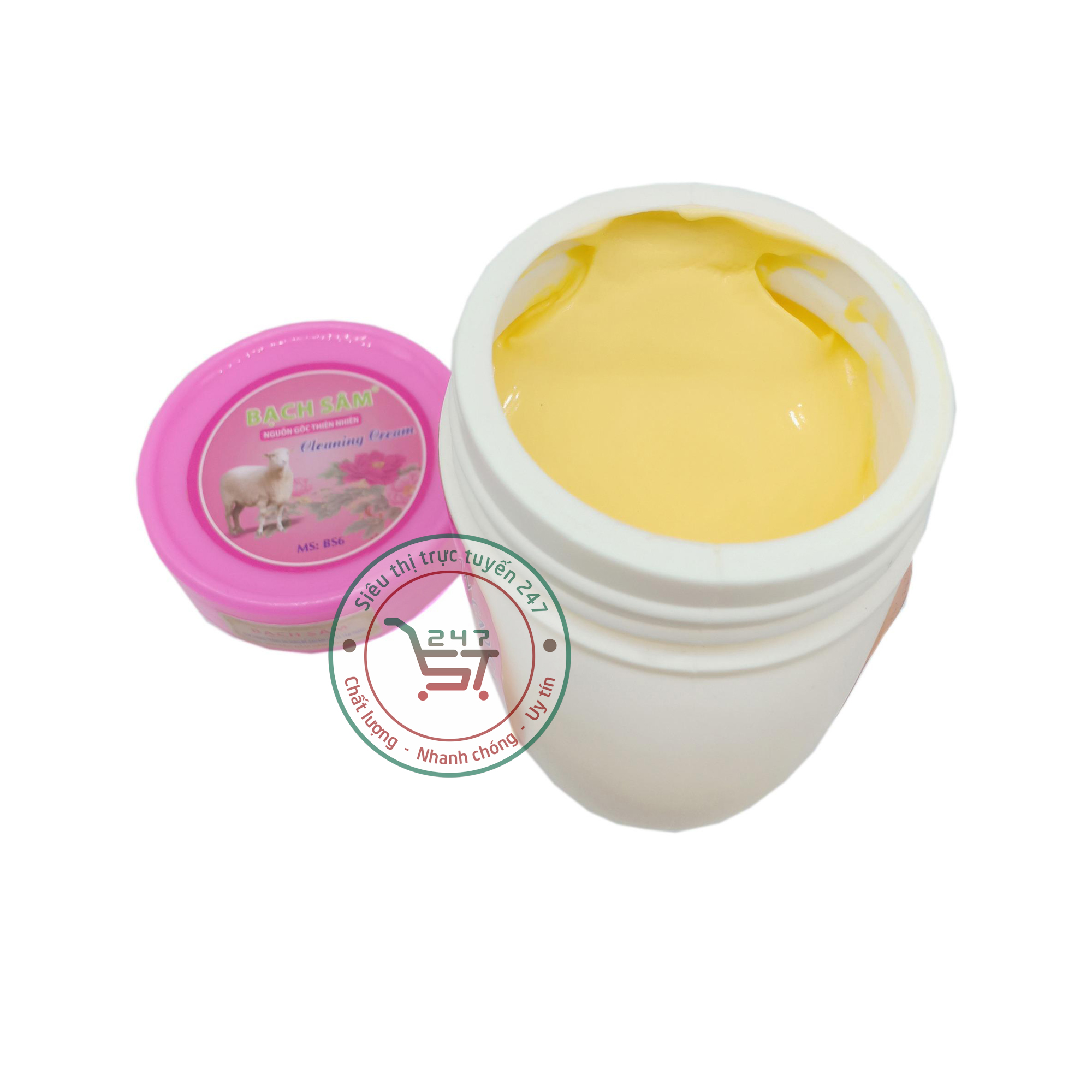 Kem body Trắng da toàn thân Giữ ẩm ngừa Lão hóa Se khít lỗ chân lông Bạch Sâm BS6 180g (Trắng Hồng)