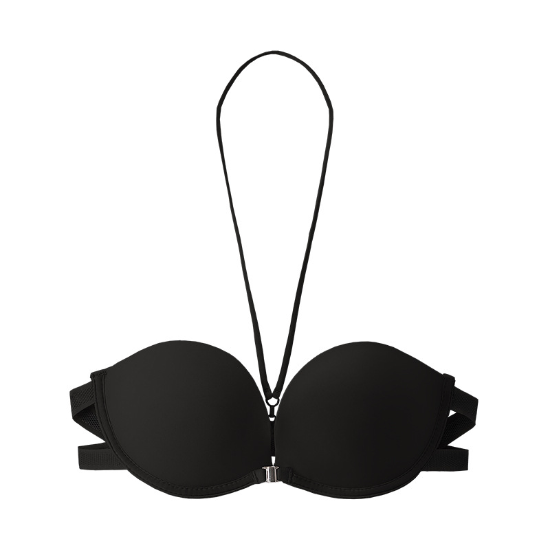Women push up bra non-slip front closure hollow out 777 shoulder bra