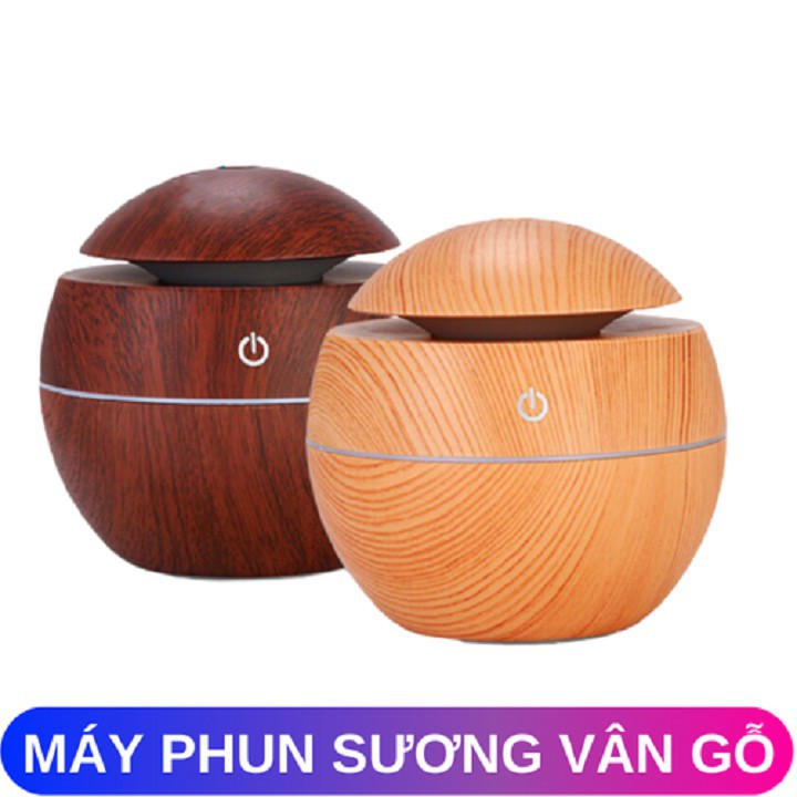 Máy xông tinh dầu vân gỗ mini tiện dụng