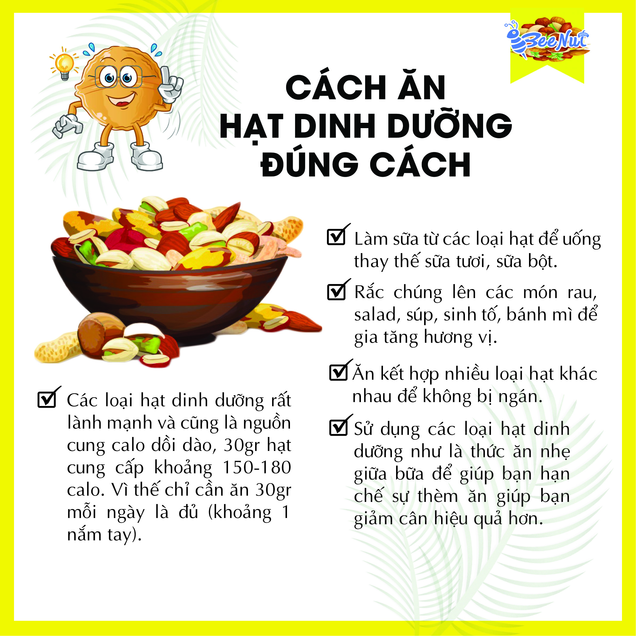Hạnh nhân tách vỏ (1KG) (Combo 2 phần 500g) - Hạnh nhân rang sấy mộc - BeeNut