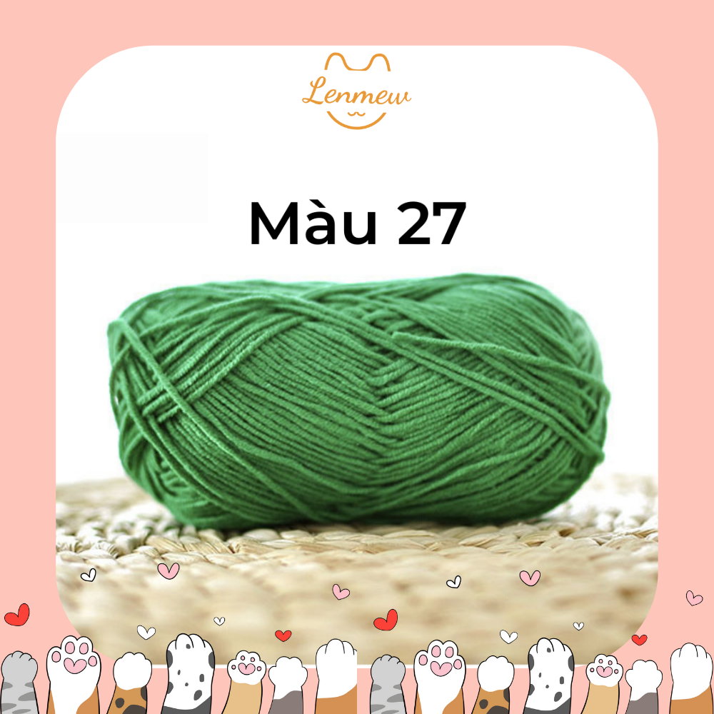 Len Baby Yarn Chính Hãng (Cuộn 40G) (Bảng Màu 01 - 50)