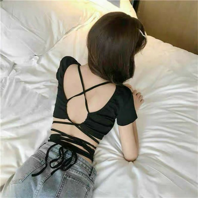 Styte hot,áo thun kiểu đan dây sau form 42kg