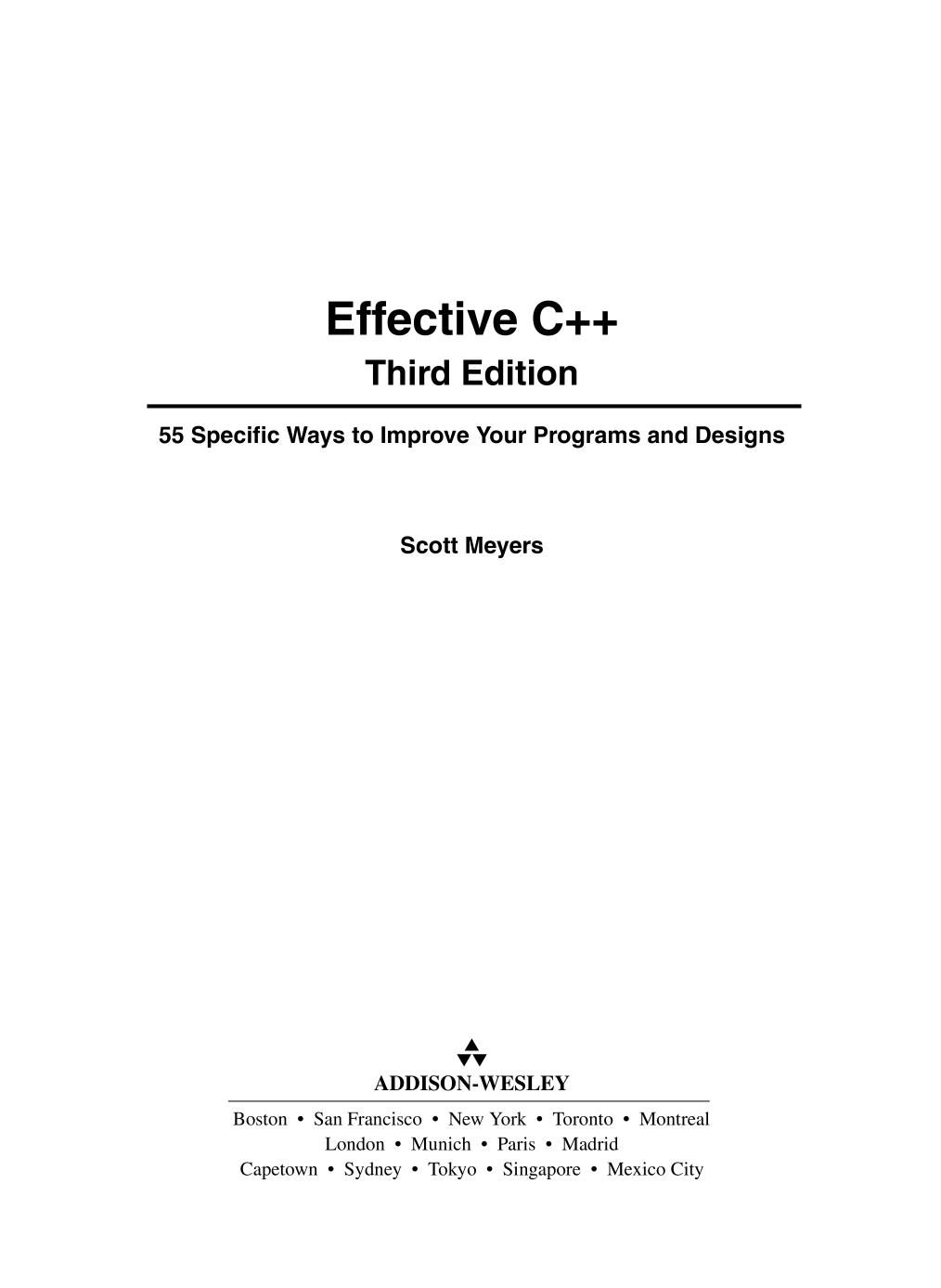 Effective C++ Third Edition