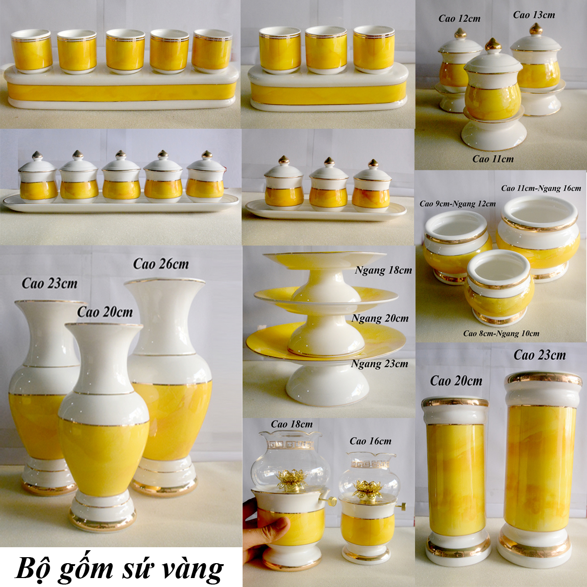 [HCM]Dĩa trái cây thờ cúng bàn thờ gốm sứ vàng