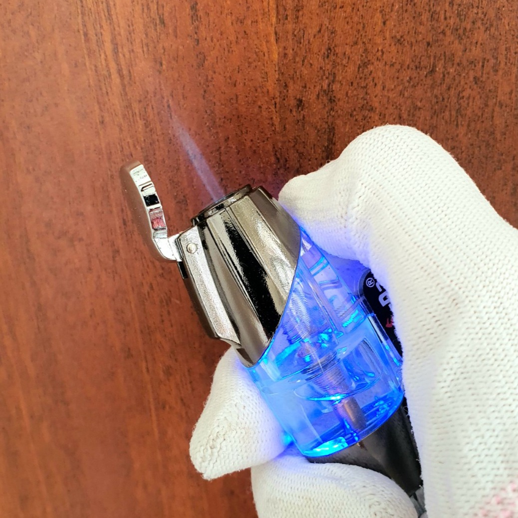 [HCM]Bật Lửa Gas Khò Móc Khóa Có Đèn Led Xanh - Đỏ ( Xài Gas - Lửa Khò - Nhiều Màu)