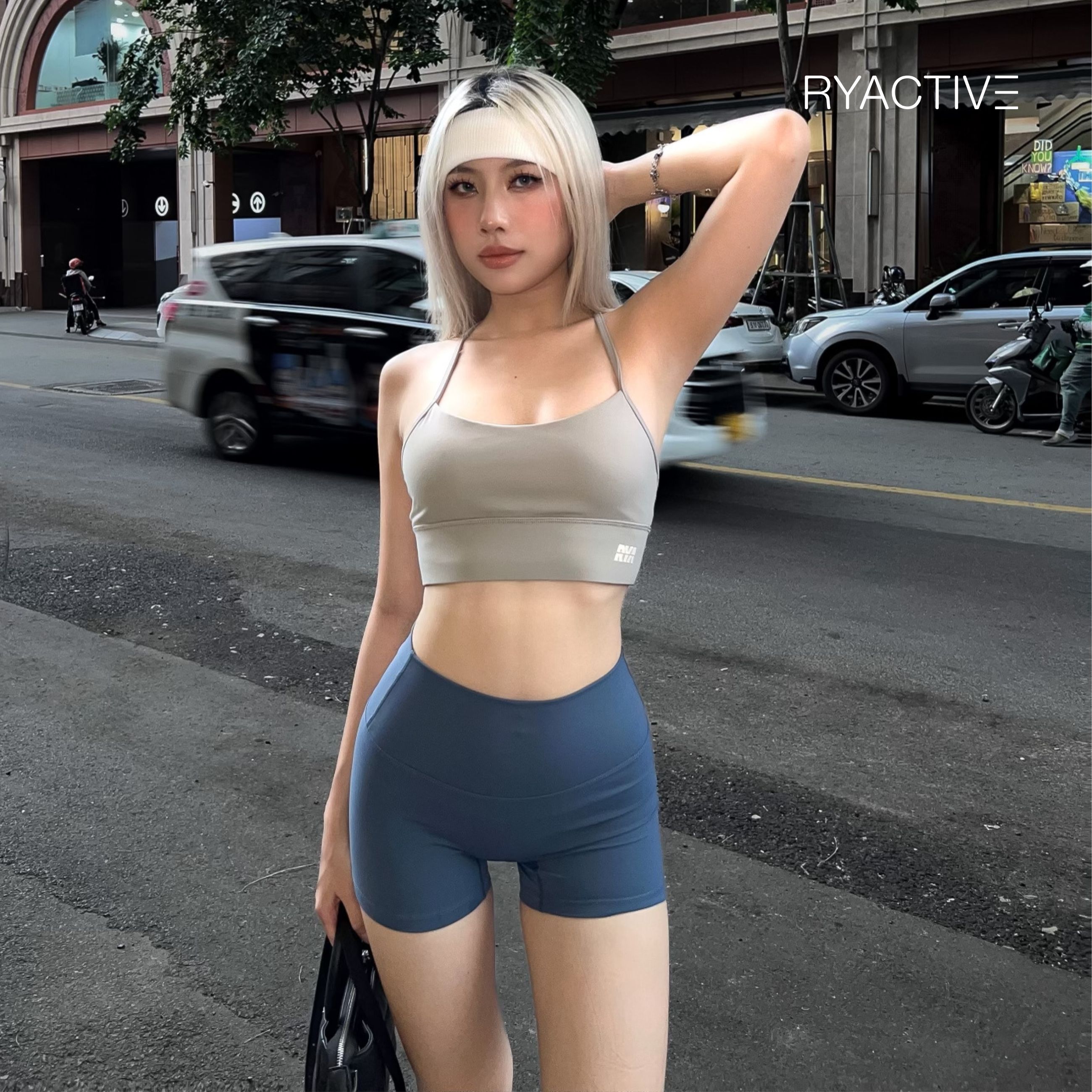 Quần biker ngắn thể thao RYACTIVE - SHORT BIKER Blue