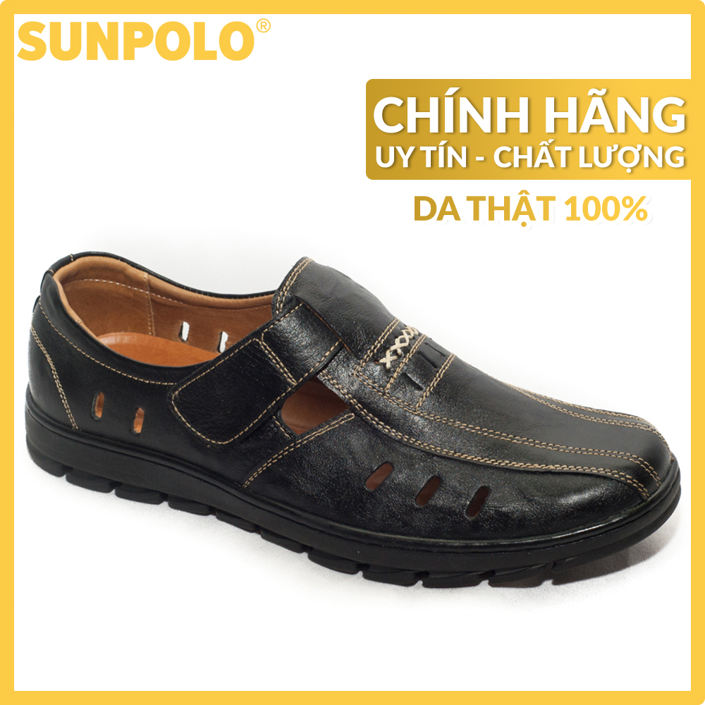 Giày Rọ Nam Da Bò SUNPOLO STA679 (Đen, Nâu)