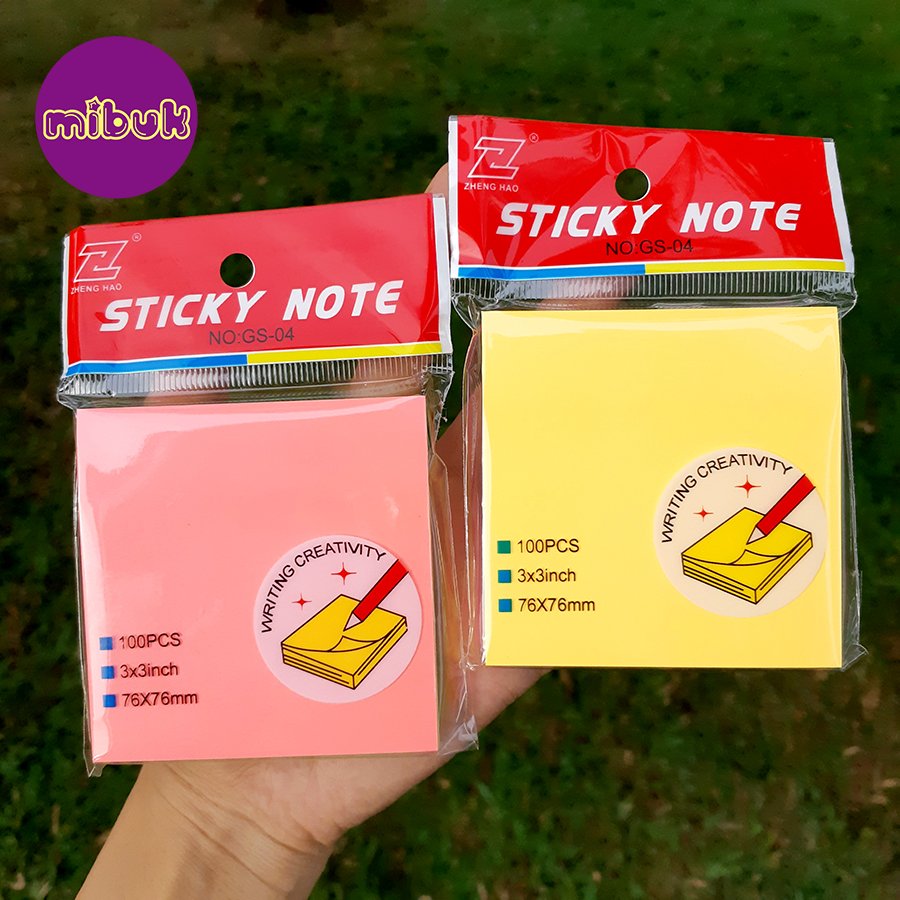 Giấy note 3x3 100 tờ 5 màu nổi bật 76x76 mm