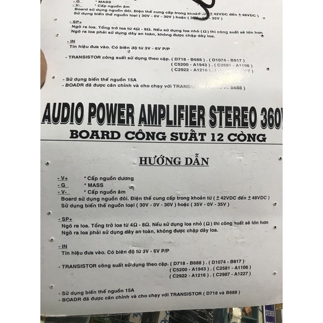 HOT-Mạch công suất 360w 12 sò