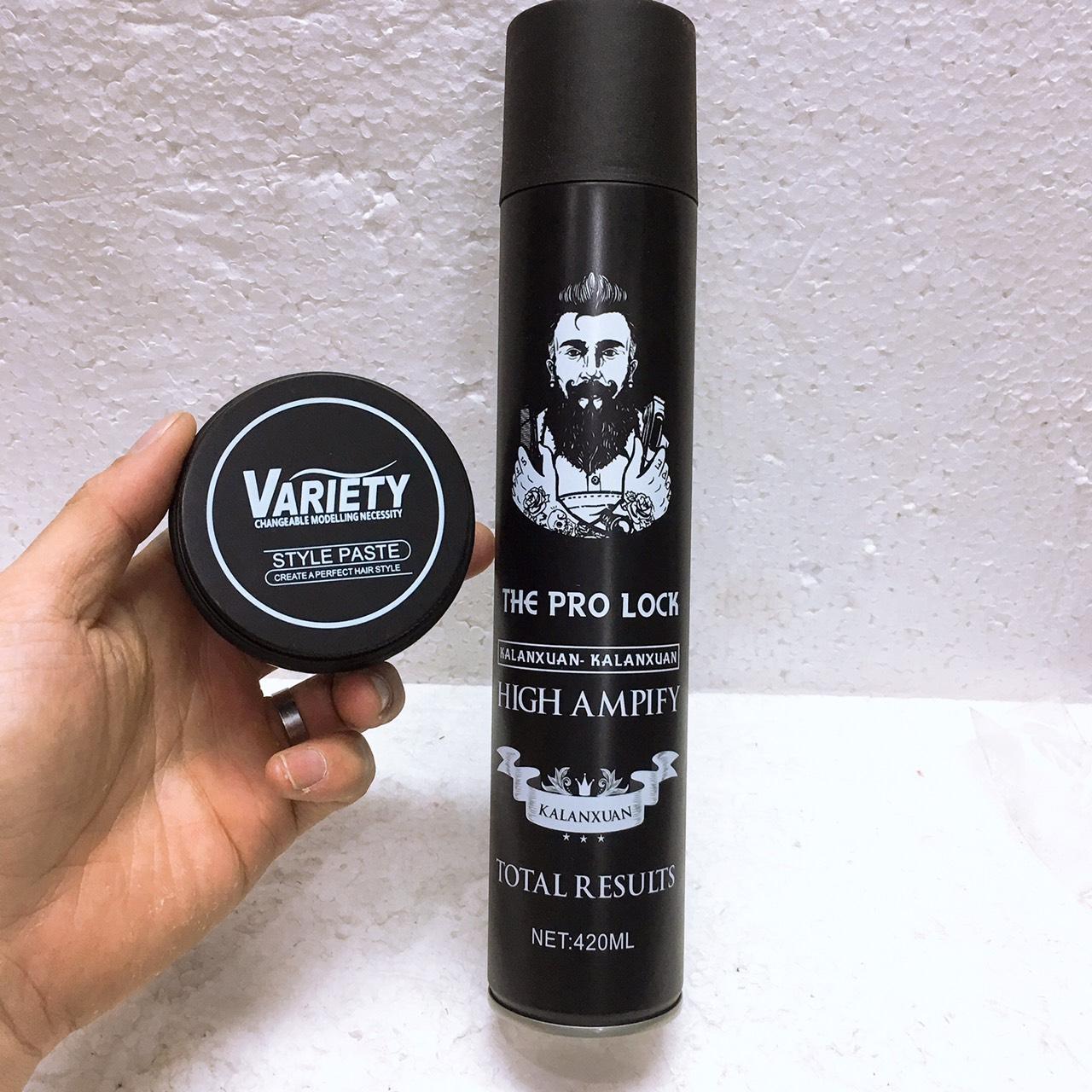 Gôm Xịt Tóc The Pro Lock và sáp vuốt tóc nam VARIETY