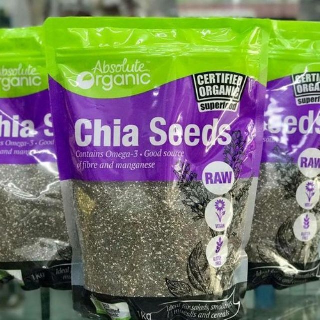 [HCM]Túi 1kg hạt chia úc tím Absolute Organic nhập khẩu