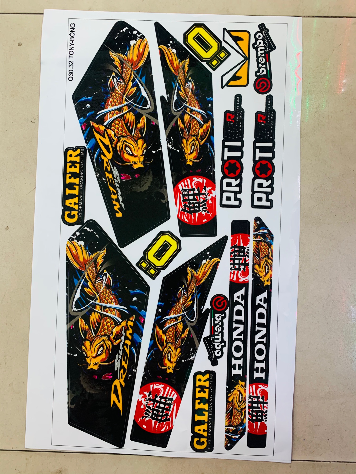 [HCM]Tem rời dream cá chép in decal 3 lớp bóng cao cấp không bay màu