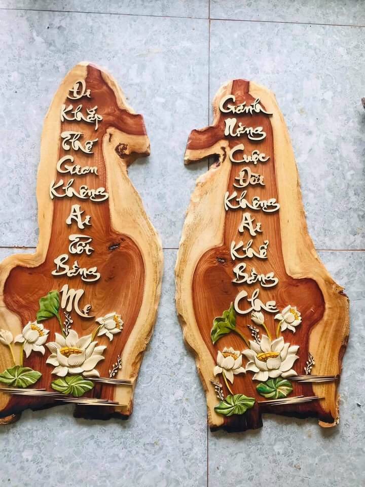 CG04-TRANH THỜ - TRANH CÂU ĐỐI GỖ GÕ ĐỎ NHẬP