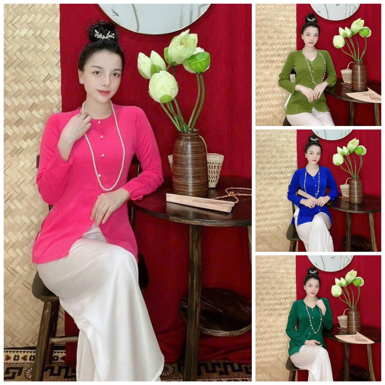 ÁO BÀ BA VẢI LỤA TRƠN