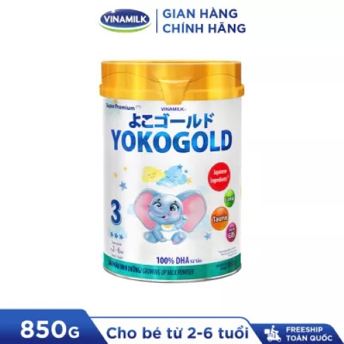 (HSD T8-2027) (Có Tích Điểm) COMBO 2 LON Sữa Bột YOKOGOLD 3 850g (Cho Trẻ Từ 2 - 6 Tuổi).