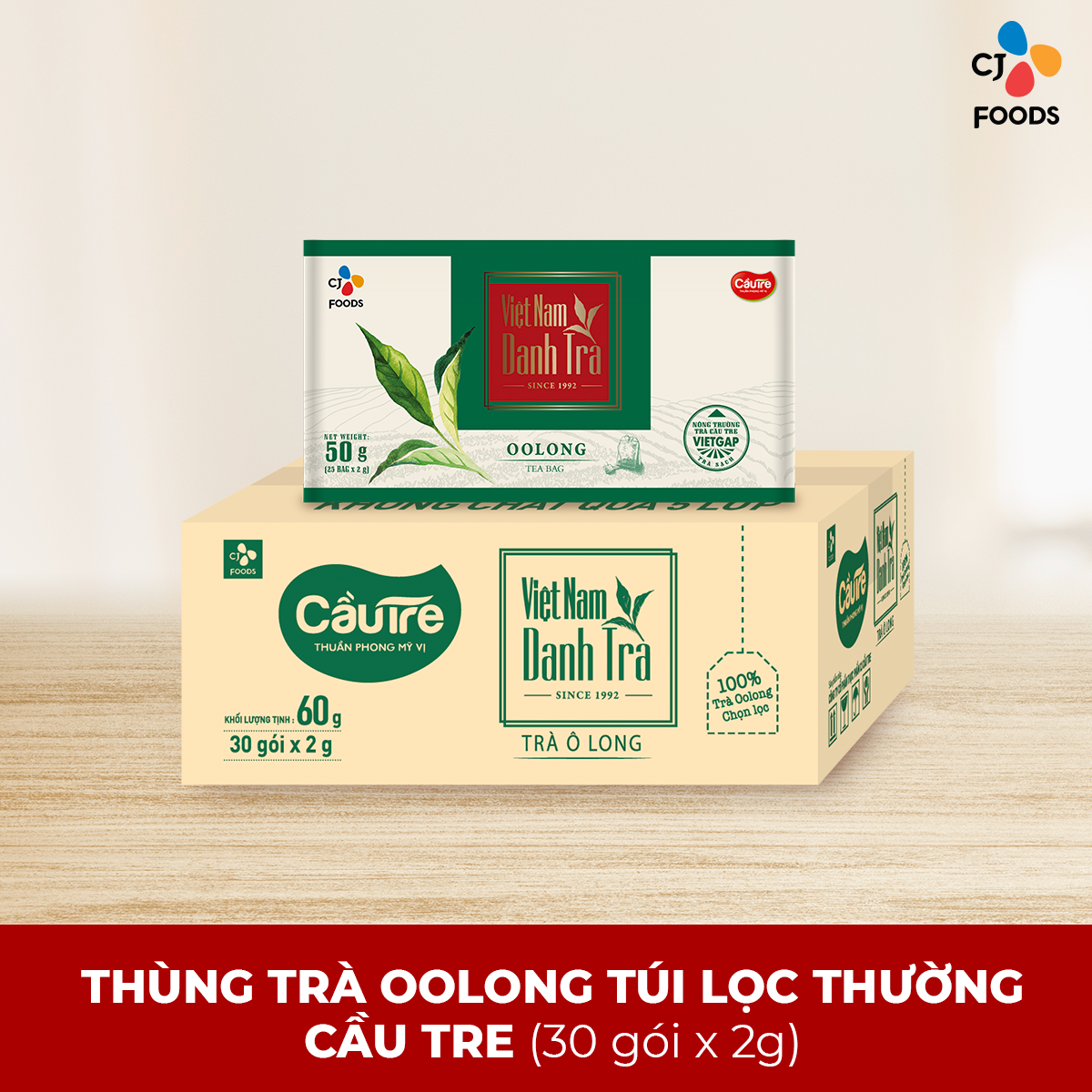 Thùng 48 hộp Trà Oolong CÀU TRE Túi Lọc (2g x 25 gói x 48 hộp) (thưởng thức & pha chế)